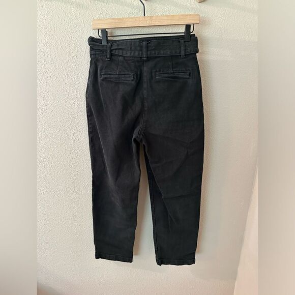 Aritzia Wilfred Free high-waisted Belted Tie Front Paper Bag Tapered Jeans 4 - Picture 7 of 9